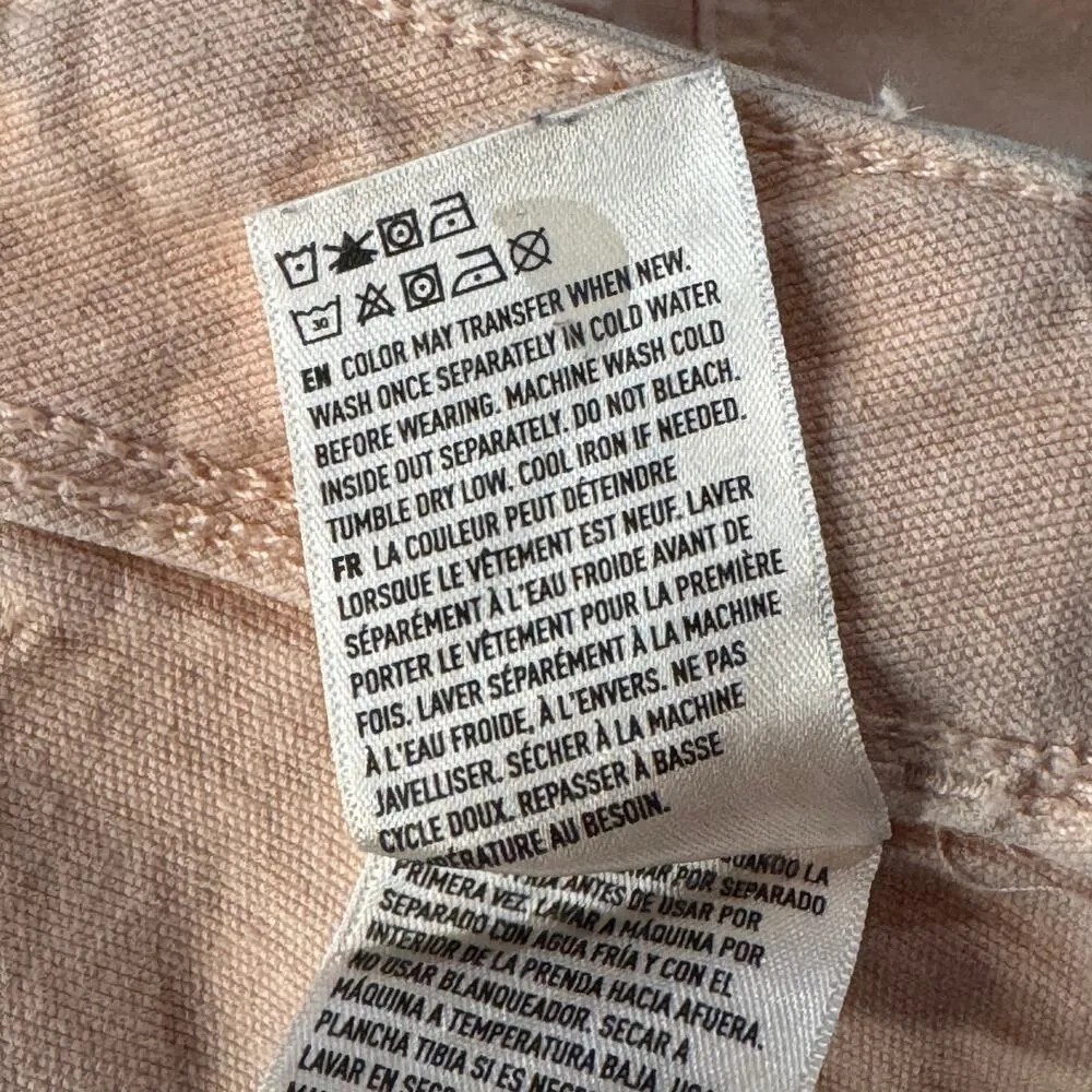 American Eagle 90s Boyfriend SZ 0 Jean Shorts Highest Rise Stretch Pockets Peach - Image 9