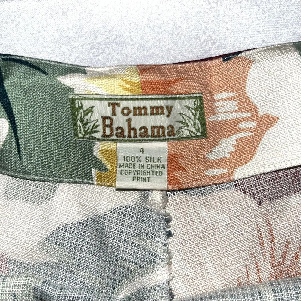 Tommy Bahama Sz 4 100% Silk Tropical Floral Capri Pants - Image 10