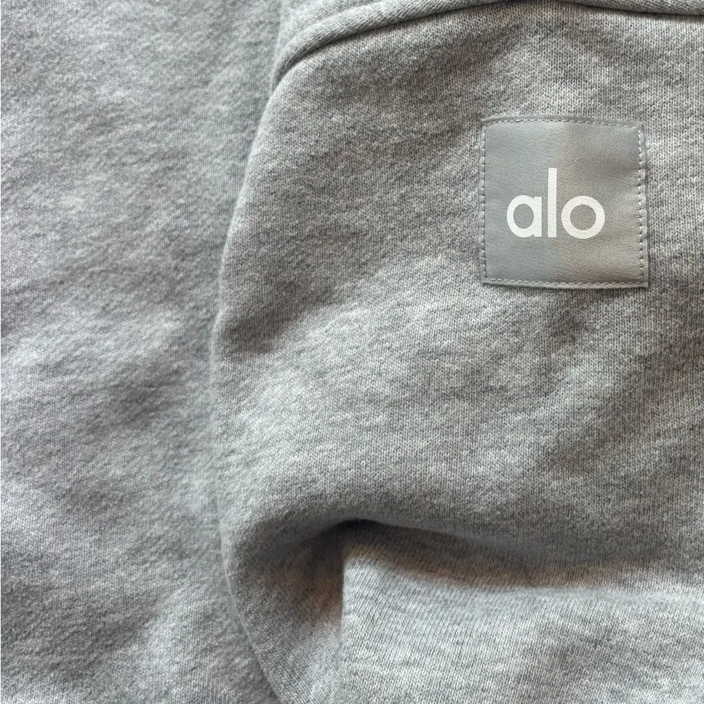 Alo Renown Heavyweight Crew Neck Pullover Sweatshirt Oversized Unisex Gray XS /S - Image 2