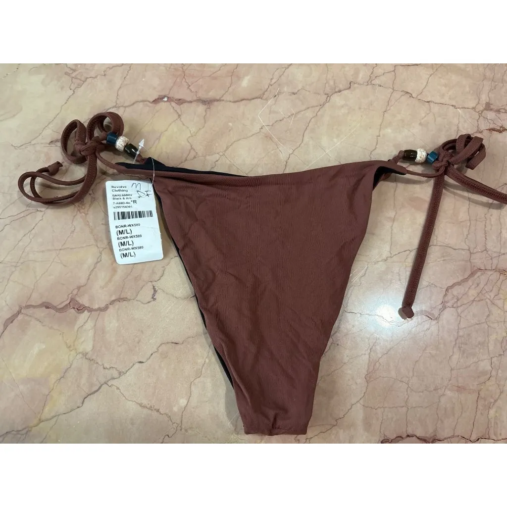 Bond Eye Anali Reversible Bikini Bottoms in Black Arabica Medium/Large New Brief - Image 7