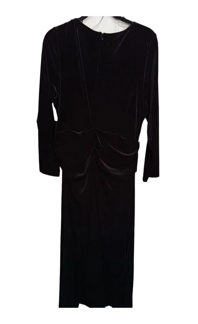 Vince Camuto Black Draped Long VNeck Velvet Dress NWOT Size 18W - Image 4