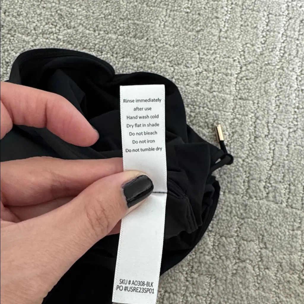 Andie Swim The Oahu One Piece Swimsuit Black lace up high neck back sexy - Image 8