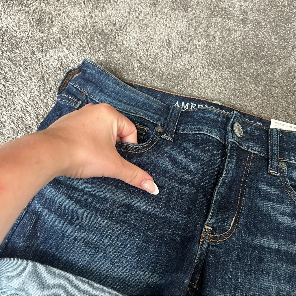 NWT!! American Eagle Outfitters Indigo Denim Shorts Next Level Stretch X - Image 2