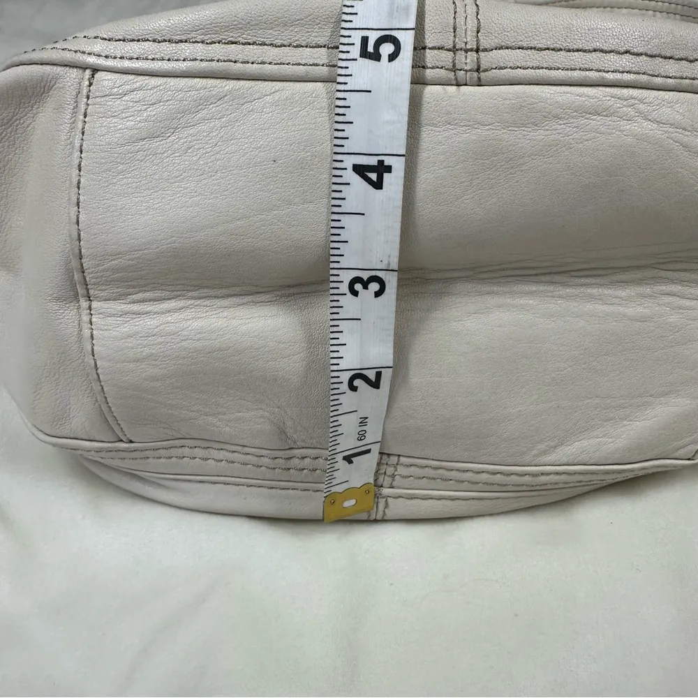 Fossil Purse Ivory Cream Leather Y2K Shoulder Hand Bag YKK 90s Baguette - Image 7