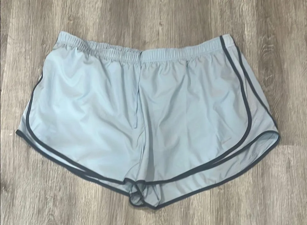 Light Gray Athletic Shorts with Black Trim Blue Size 1X - Image 2