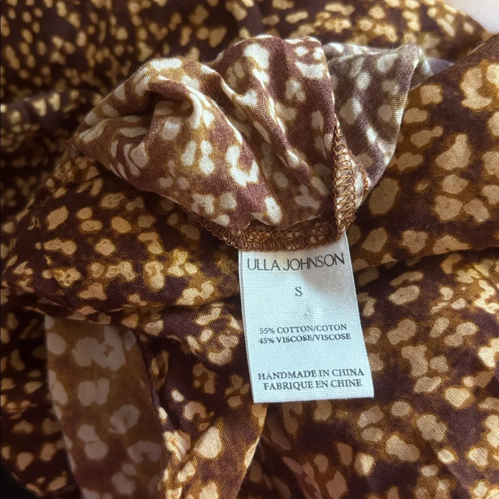 Ulla Johnson Cari Coverup Animal Print Size Small Lynx Leopard Print Tassel Vaca - Image 11