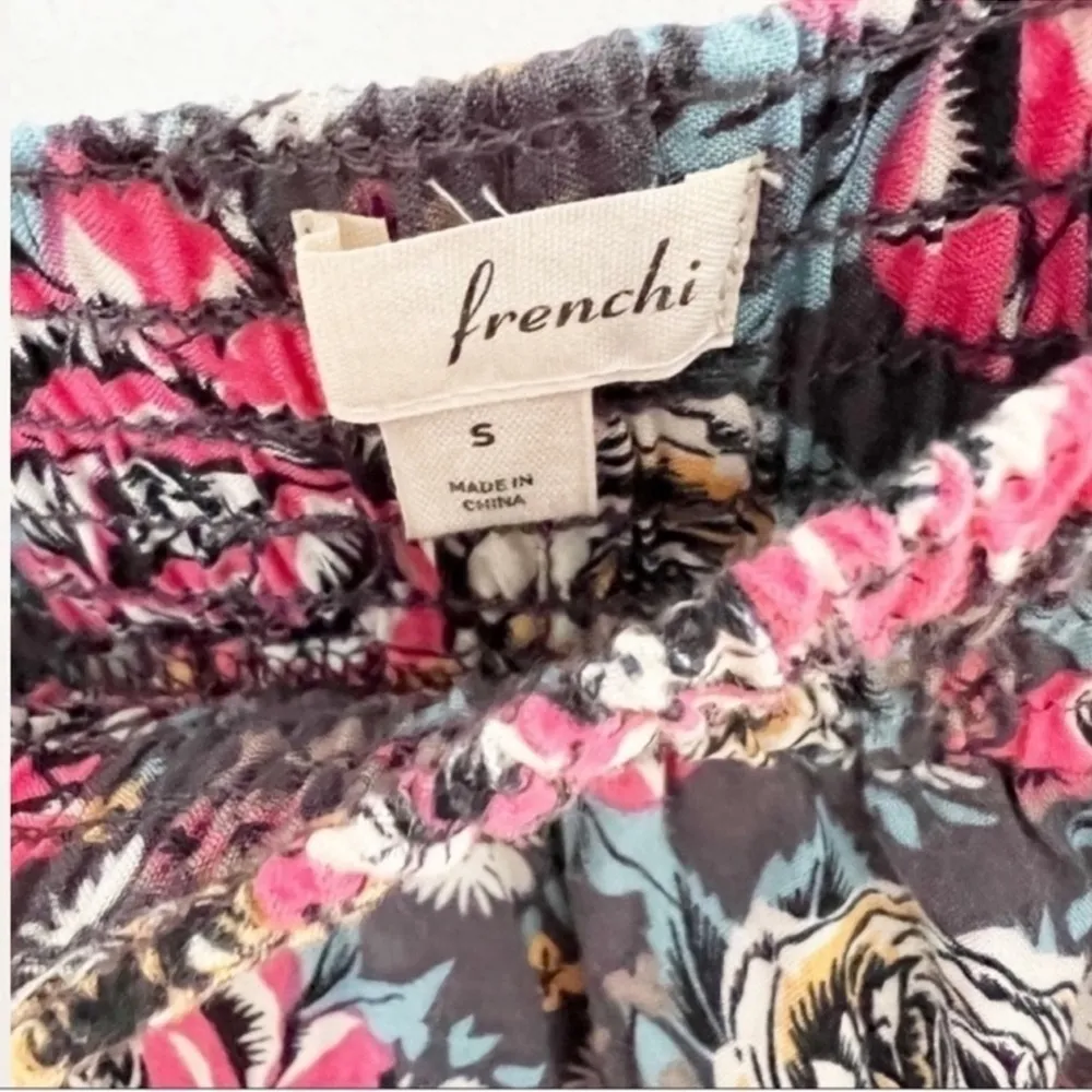 Nordstrom Frenchi Pink Rose Print Skater Mini Skirt Size Small Elastic Waist - Image 4