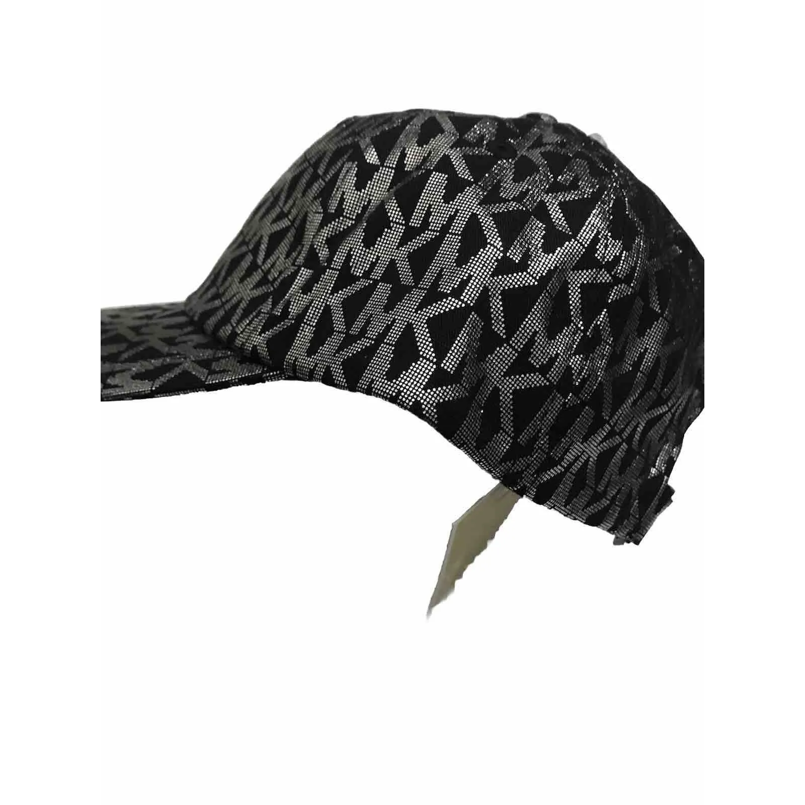 Michael Kors Monogram MK Logo Black / Silver Baseball Cap Hat One Size NWT - Image 3