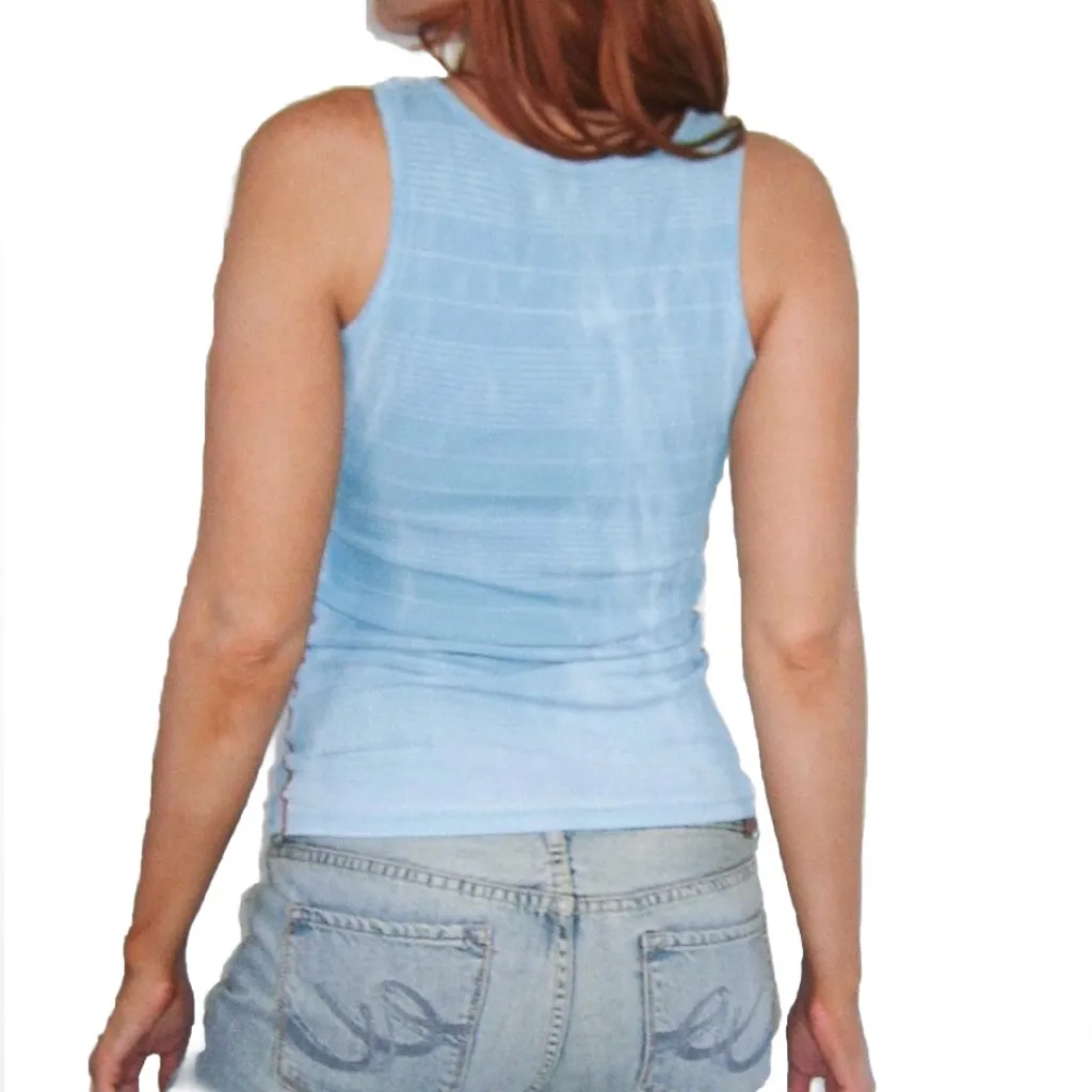 Sinful x Affliction Love and Pride Women's Blue/Red Tank Top Size Medium - Image 2