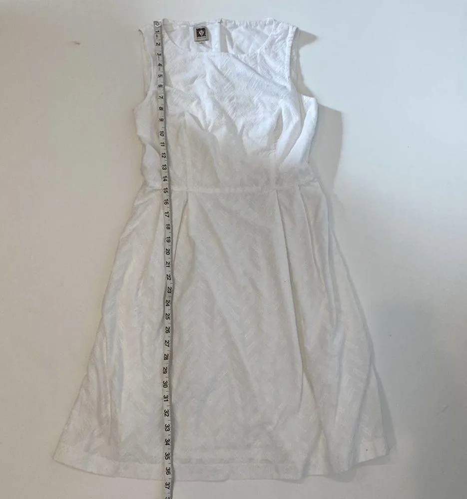 Anne Klein Lightweight Cotton Sleeveless Midi Dress Chevron Pattern EUC Sz 6 - Image 11