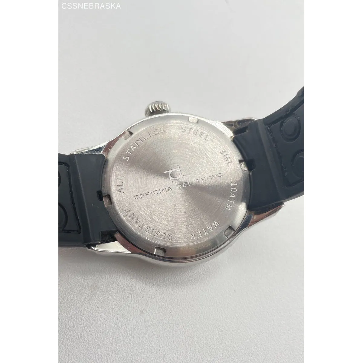 Genuine Officina Del Tempo Pink Women's Watch Leather Black Rubber Band‎ Date - Image 8