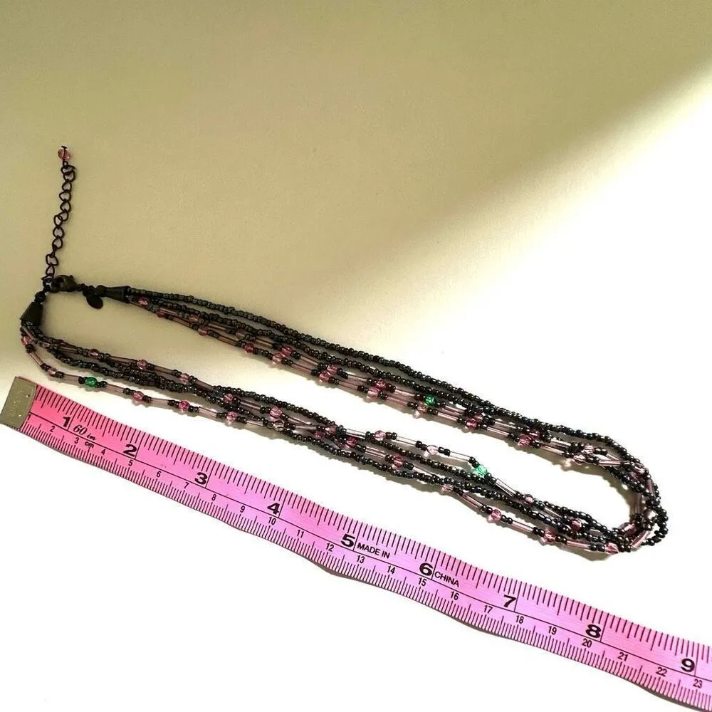 Premier Designs Purple and pink multi strand beaded necklace - Image 6
