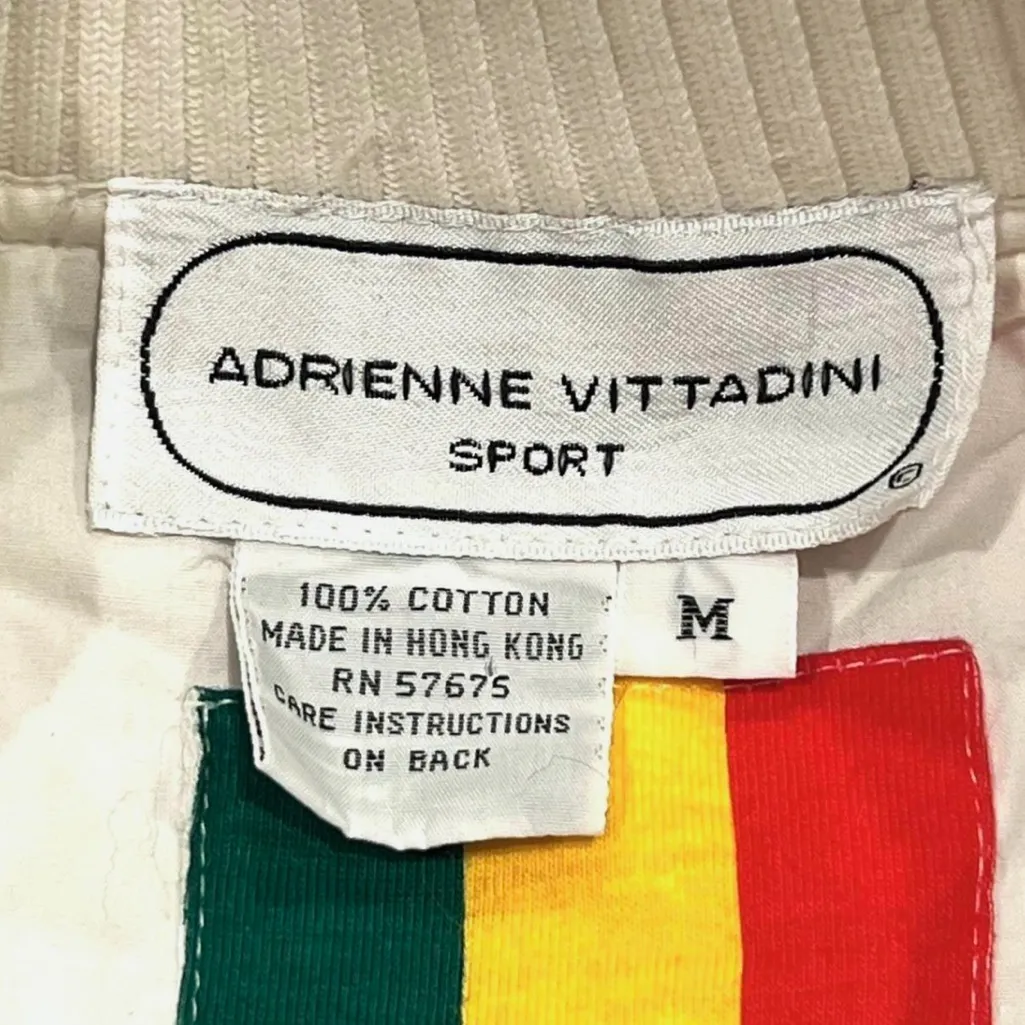 Vintage Adrienne Vittadini Sports Jacket Bomber World Flags Olympics sz Medium - Image 4