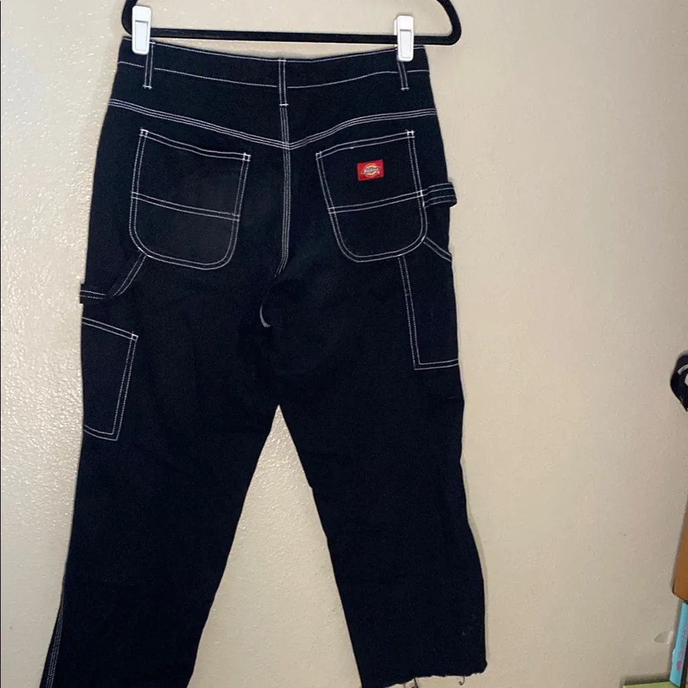 Dickies Black and White Cropped Ankle Jeans - Image 5