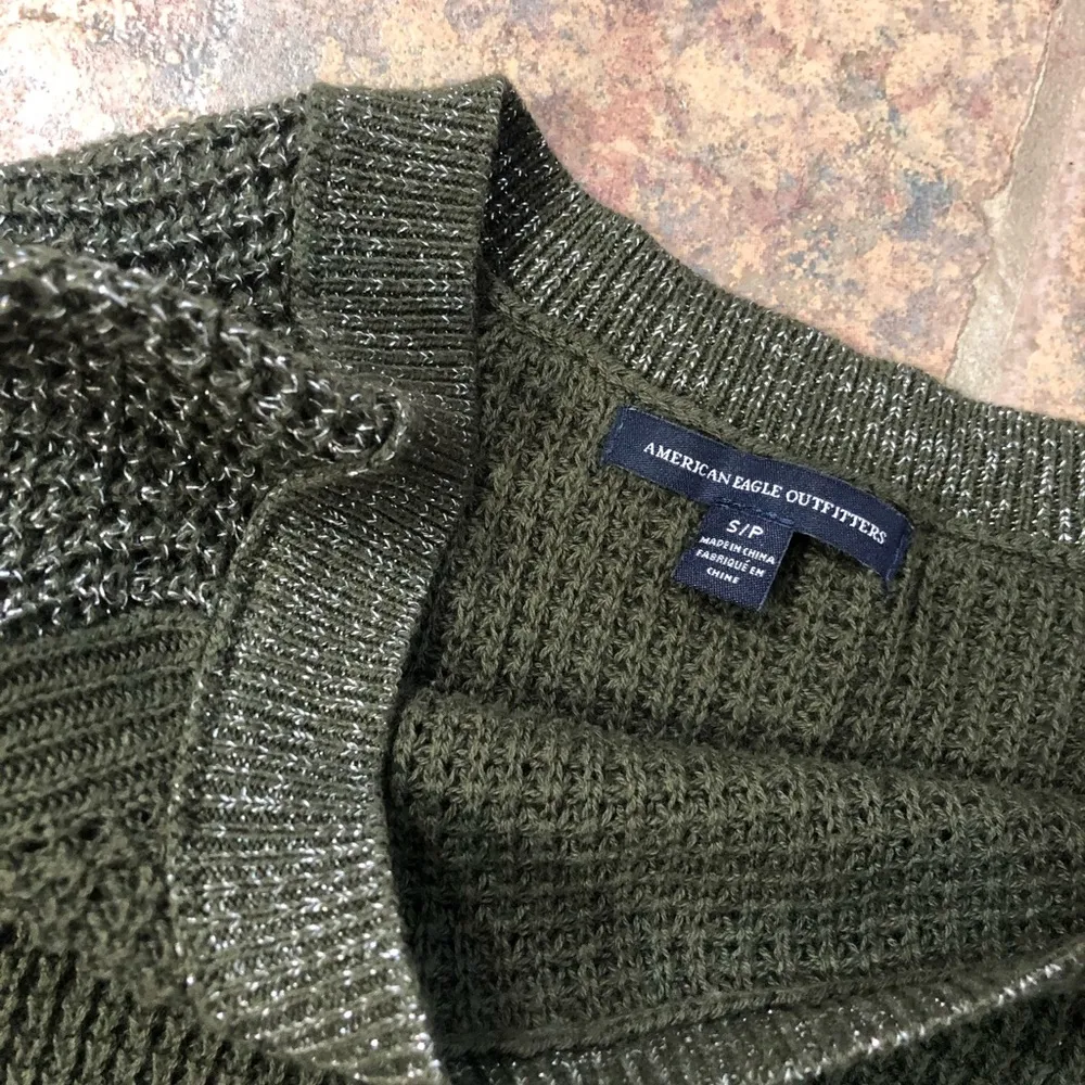 Small American Eagle Green Sweater with Sparkles - Image 3