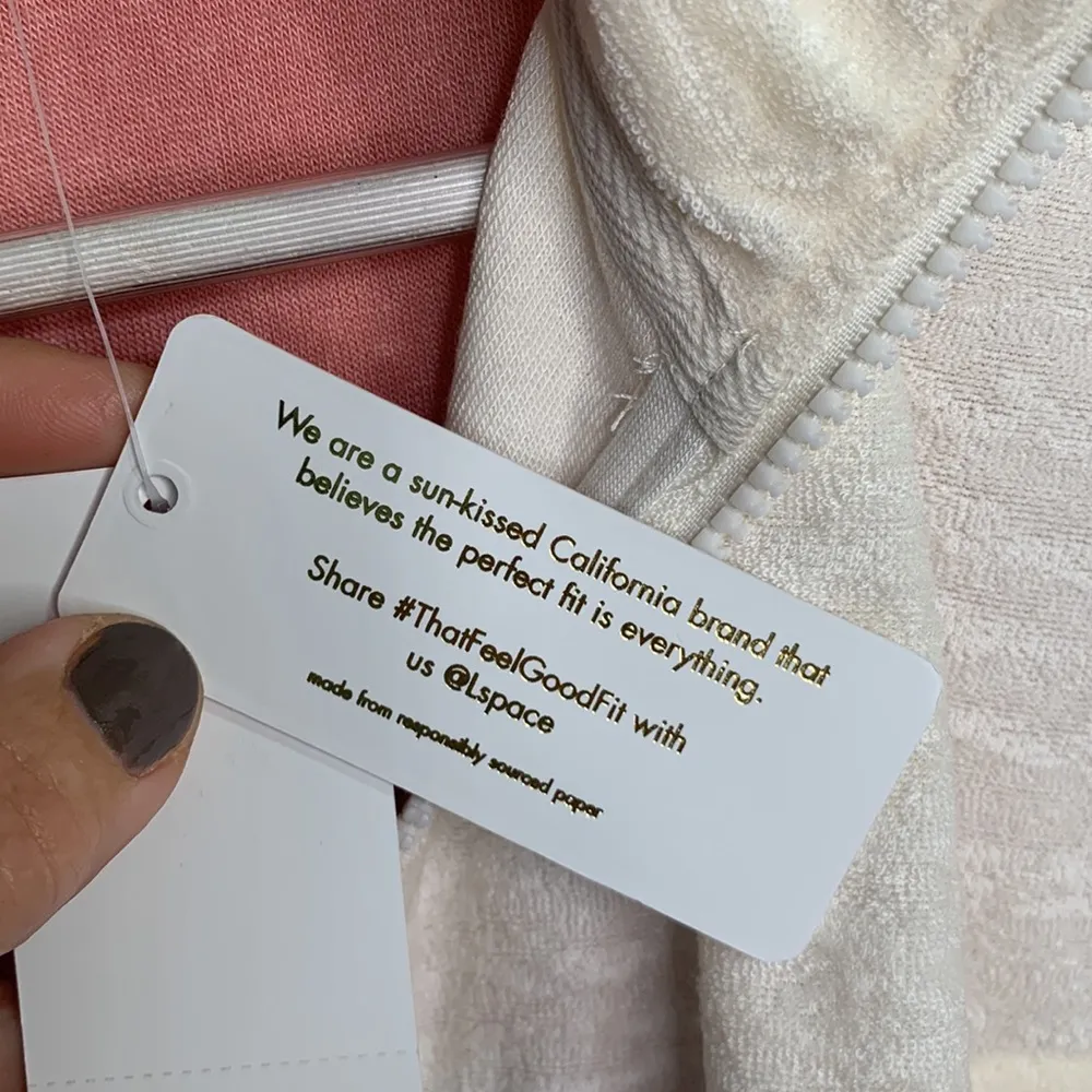 L*Space Best Life Crop Pullover Half Zip Pockets TerryCloth NEW W-328 Sz XS - Image 14