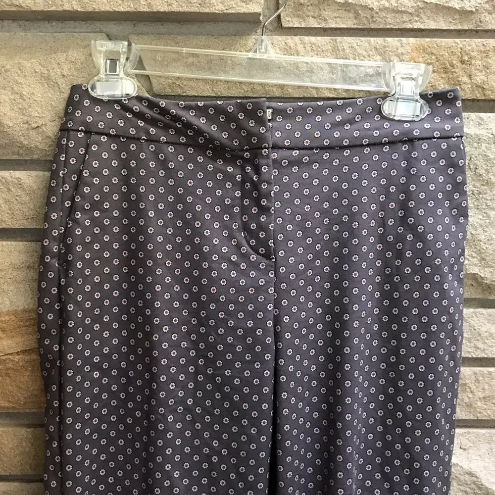 Boden Richmond Crop Floral Pants Grey Pink Daisy WM454 Size 2 Career Office Gray - Image 6