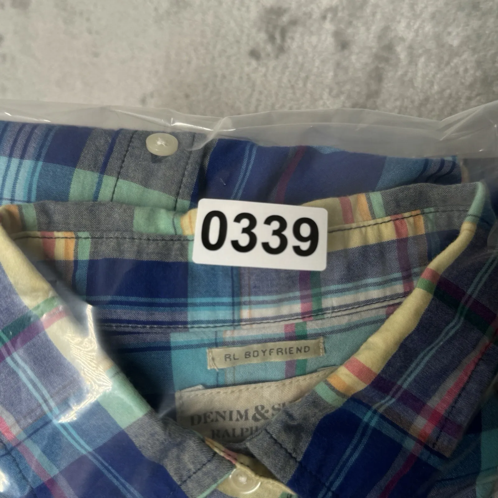 Ralph Lauren Denim &‎ Supply Shirt Womens Small Blue Yellow Plaid Boyfriend Fit - Image 7