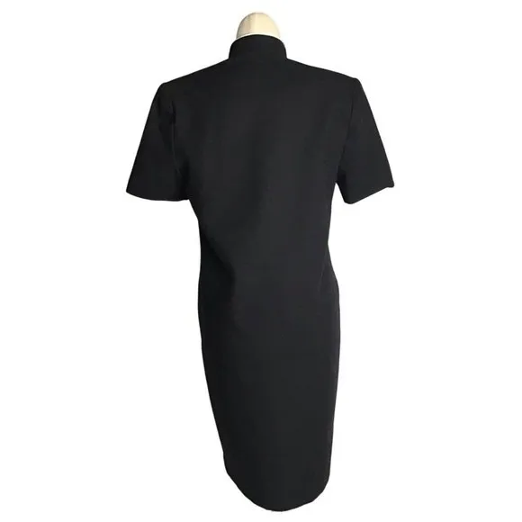 Howard Wolf Vintage‎ Dress Made In USA Black With White Trim Size 6 TIMELESS - Image 2
