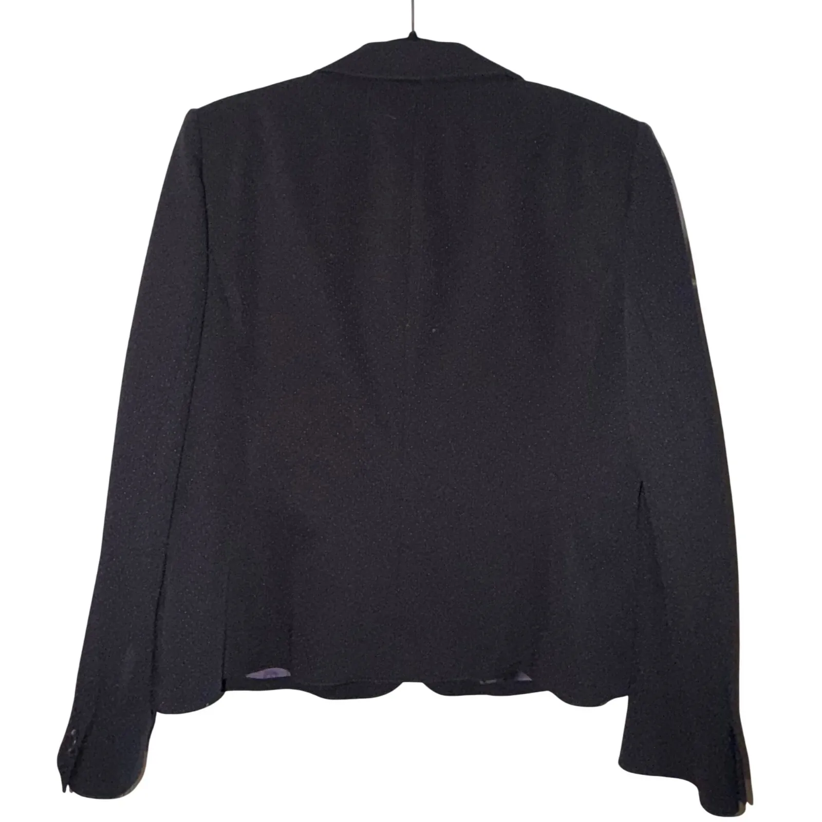 JONES NEW YORK SUIT Purple Black Pin Dot Blazer Skirt Set Size 14 - Image 3