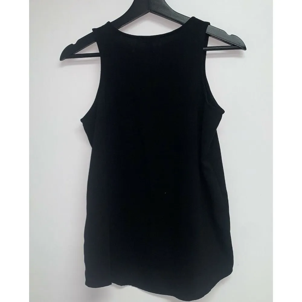 J Crew Mercantile Womens Scoop Neck Tank Top Blouse Size XXS Black Loose Fit - Image 3