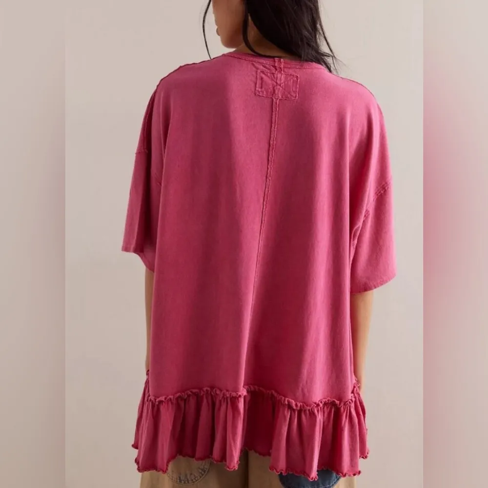#1 NWT Free People Why Yes Tee In Beet Root - Image 4