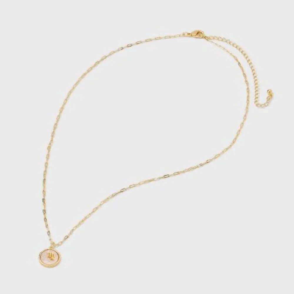 Beloved + Inspired 14K Gold Dipped Mother of Pearl Zodiac Pendant Necklace - Image 2