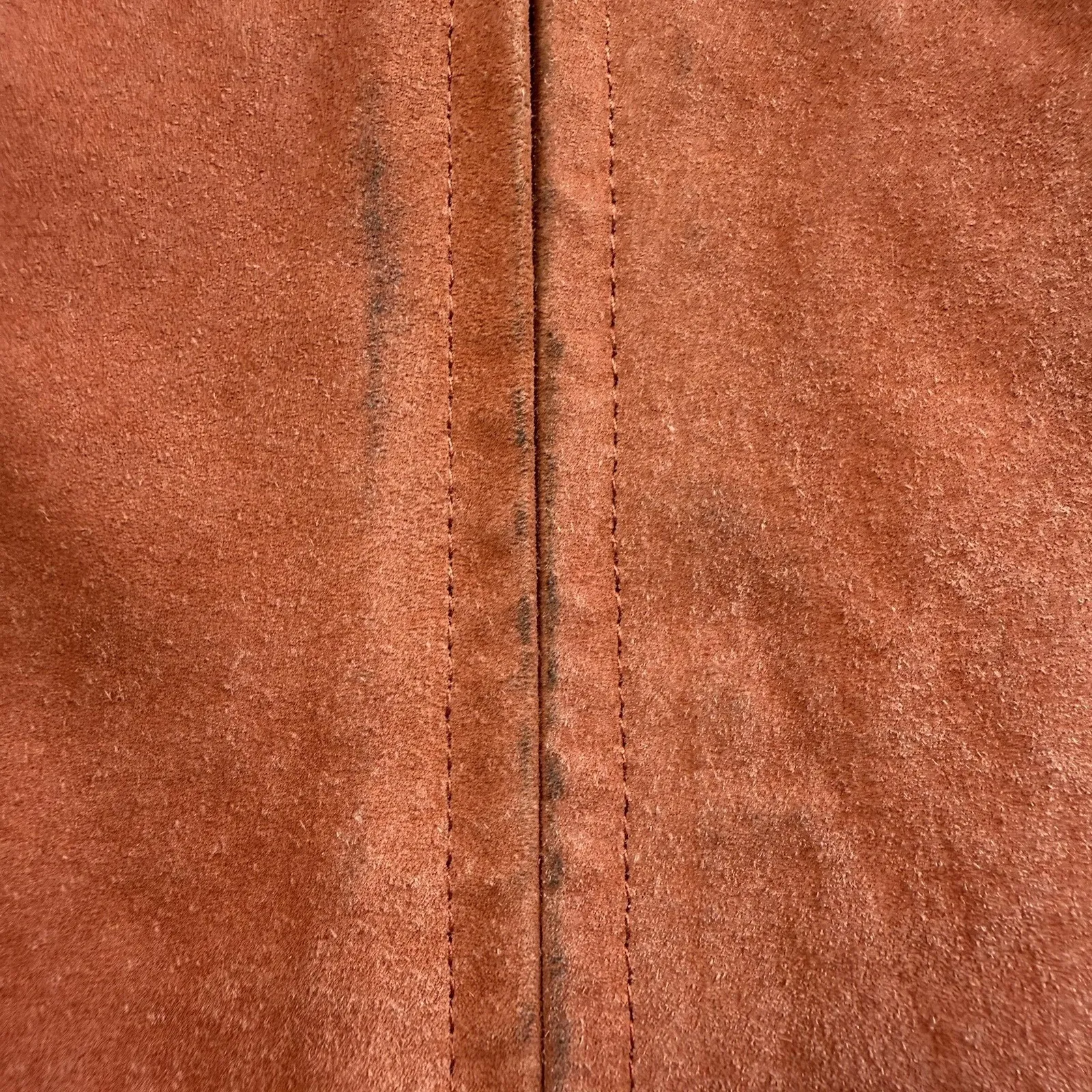 Chico's Women's Suede Leather Jacket Zip Front Size Small Fitted Western Peachy - Image 6