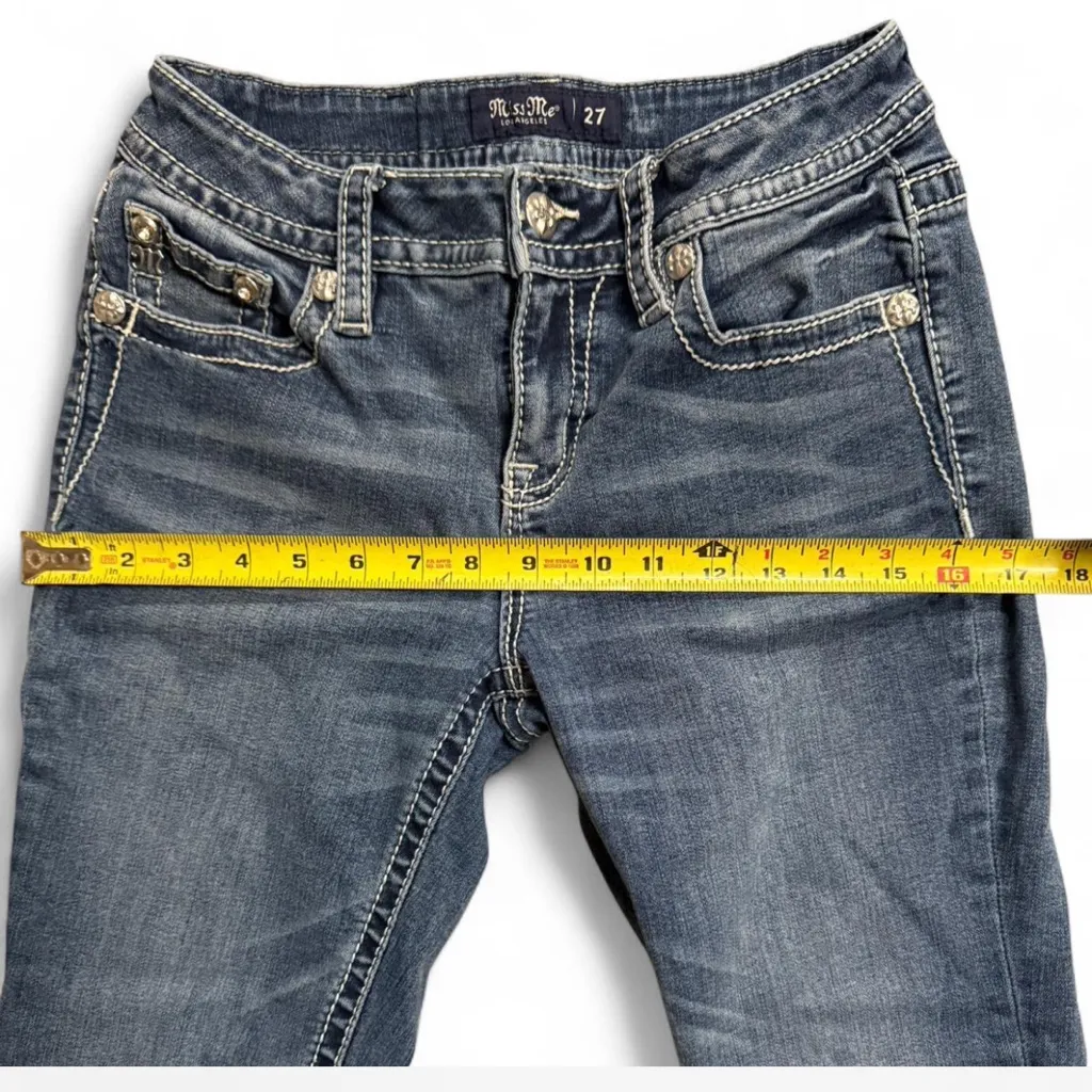 Miss Me Blue Flare Jeans with Embroidered Pockets - Image 3