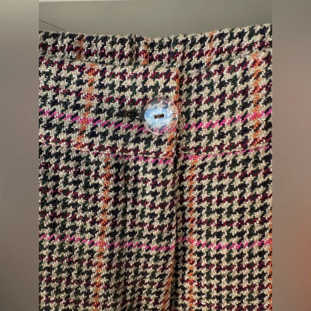 Vilagallo Women's Houndstooth Pants in Sparkly Multicolor Pink Size 8 - Image 3