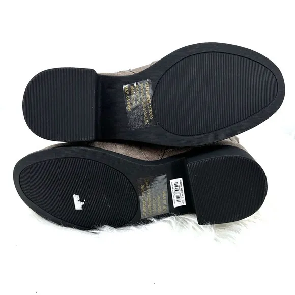 NWOB Torrid size 8 zip up mid‎ calf boots taupe wide calf double buckle moto - Image 7