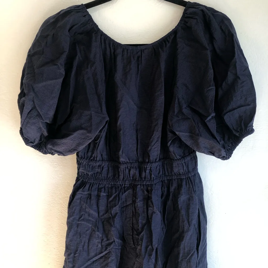 Vineyard Vines Navy V-Neck Marina Puff-Sleeve Mini Dress Sundress size XS - Image 5