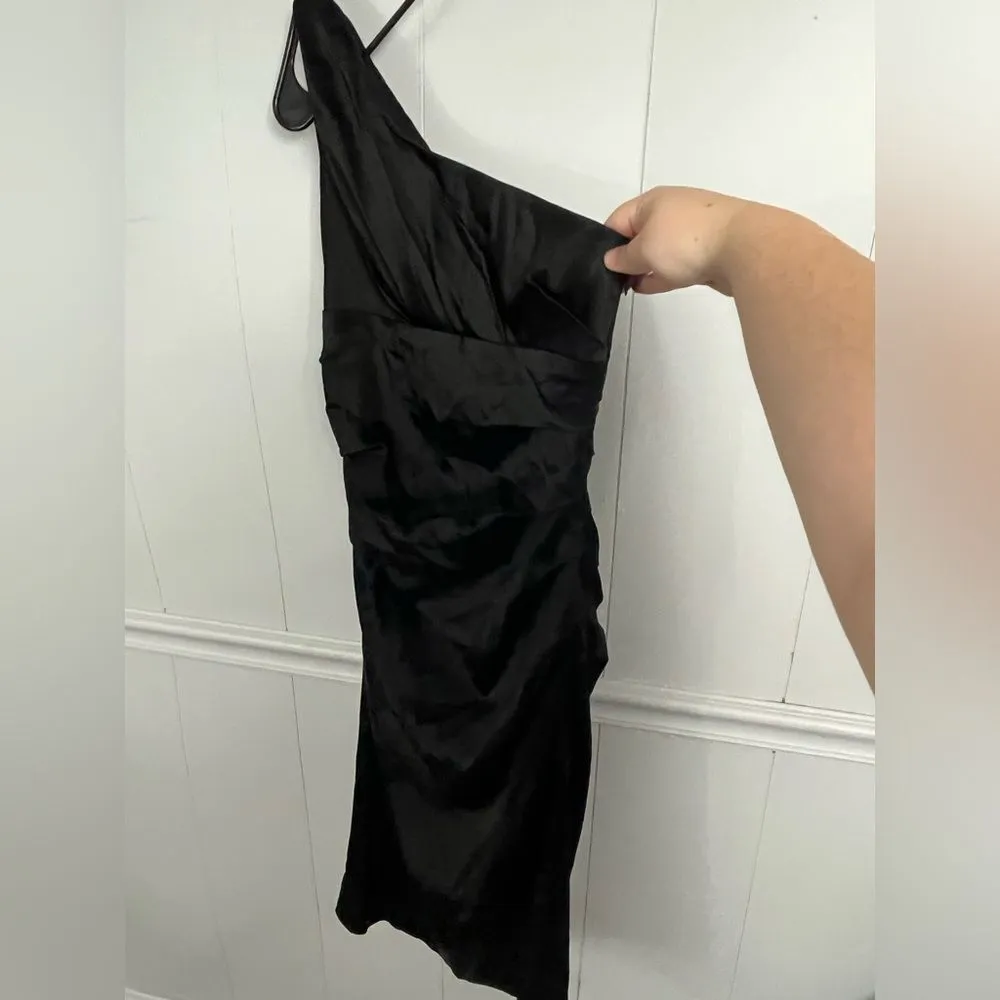 Suzi Chin for Maggy Boutique Off the Shoulder Black Cocktail Hoco Dress Size 8 - Image 2