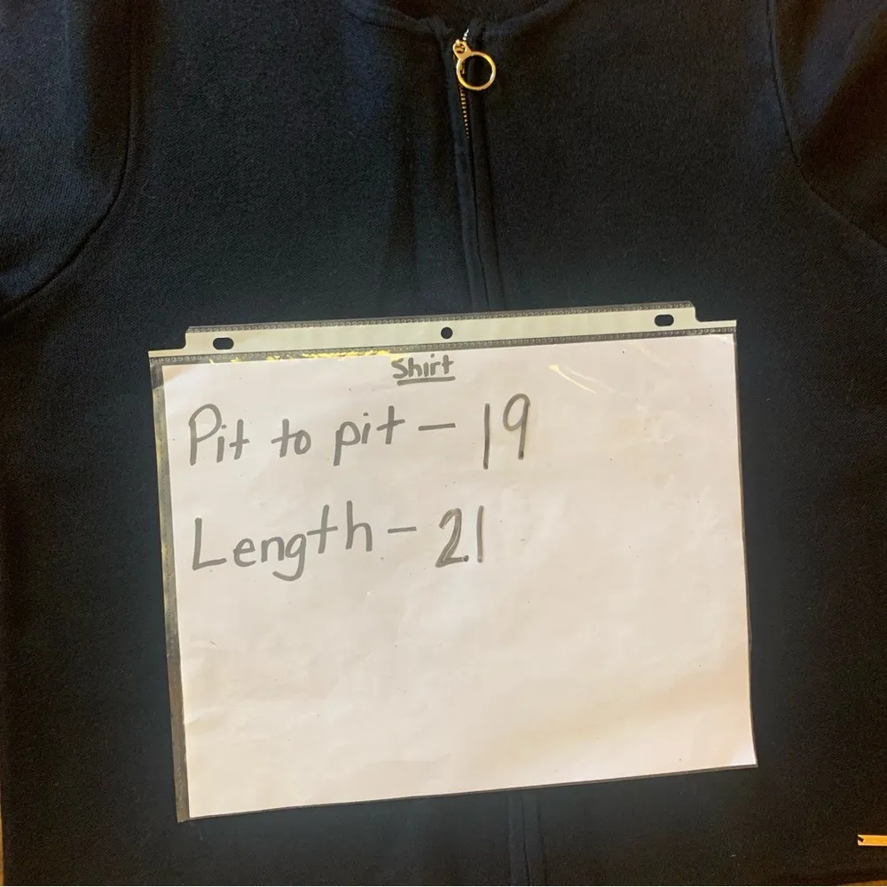 Tahari Cardigan Large Black Knit Sweater Gold Zip Up Thick Soft Warm Classic - Image 6