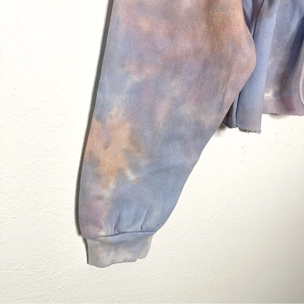 Pink Floyd Tie Dye fleece Cropped Hoodie Sweater size XS / S NWT - Image 3