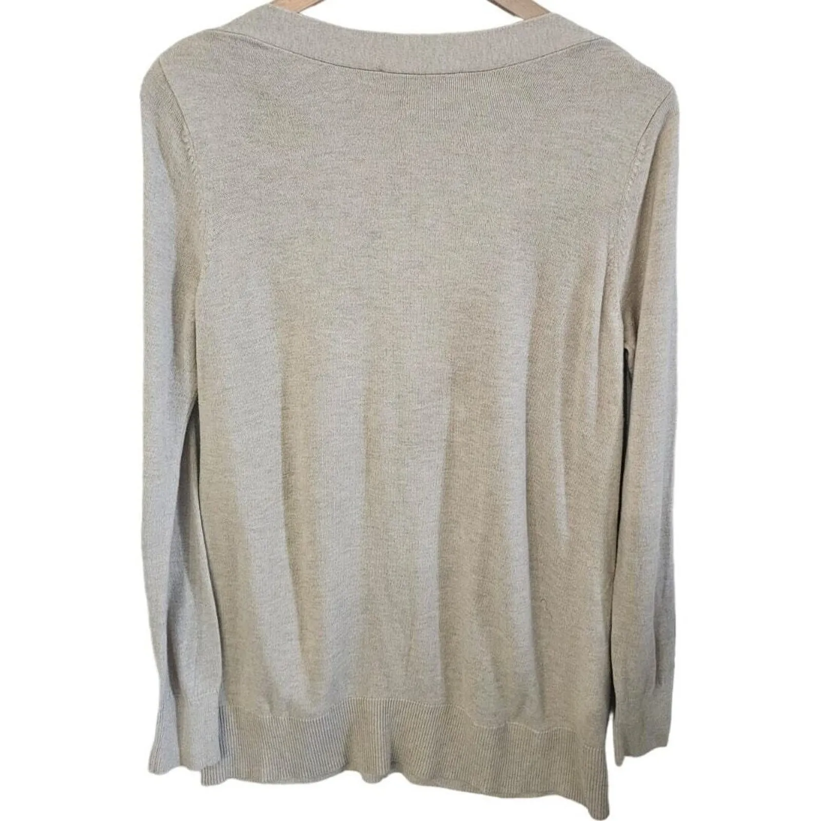 LOFT‎ Sweater Womens Sz M Boat Neck Neutral Minimalist Cozy Business Casual Knit - Image 2