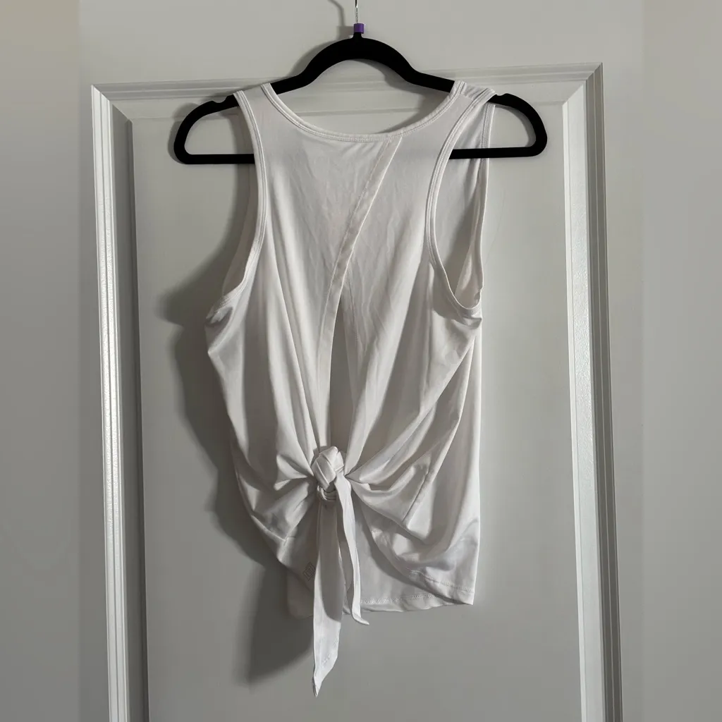 Zelos  White Tie Back Tank Top - Image 2