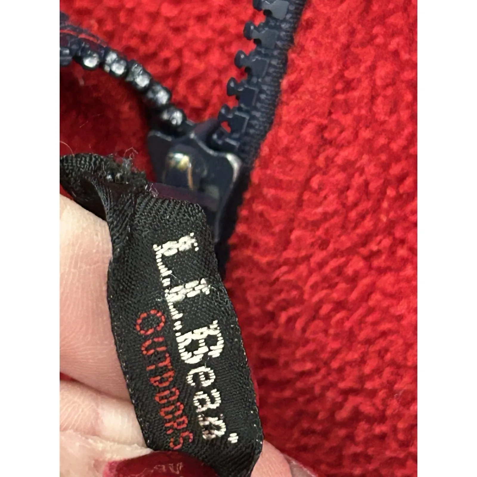 VTG L.L.Bean Jacket‎ Womens L Red Polartec Fleece Full Zip Stand Collar Outdoor Size L - Image 4