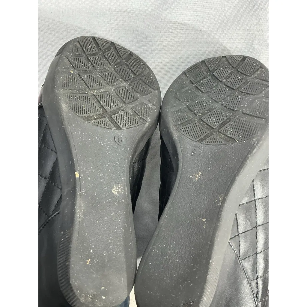 Womans Madden Girl Baaxter Size 8 Black Zip Up Lace Up Quilted Wedge Ankle Boots - Image 8