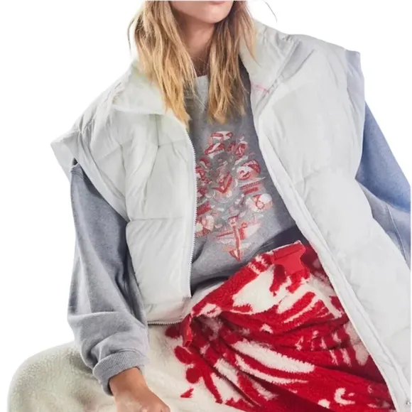 NWT Free People FP Movement In A Bubble Puffer Vest Women's Small White Active - Image 2