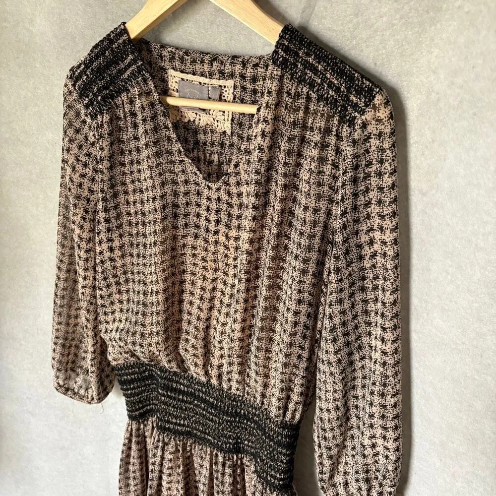 Anthropologie Vanessa Virginia Drop waist smocked Calista Dress Fall Casual - Image 4