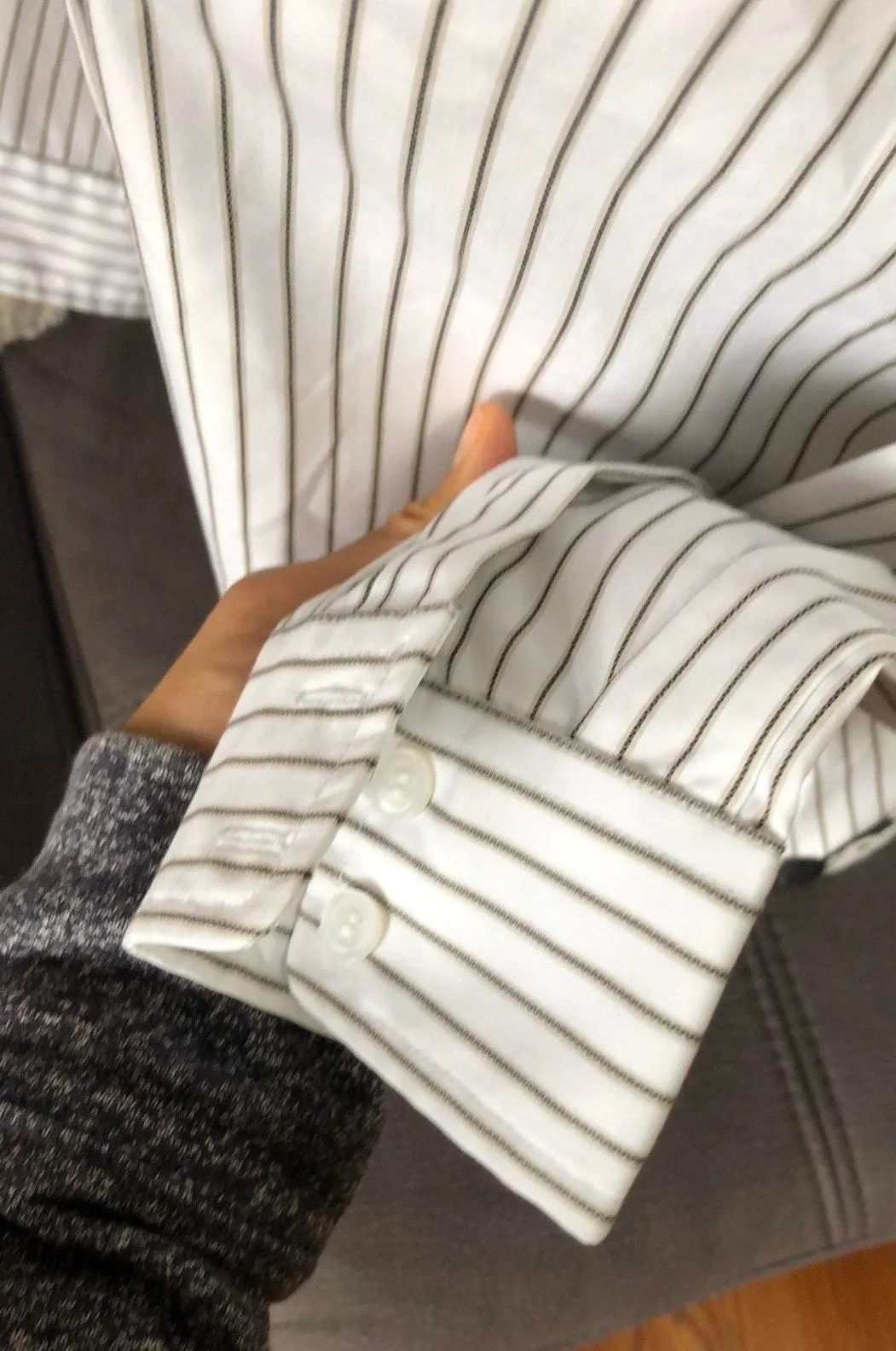 Striped Button Down Shirt Petite M - Image 5