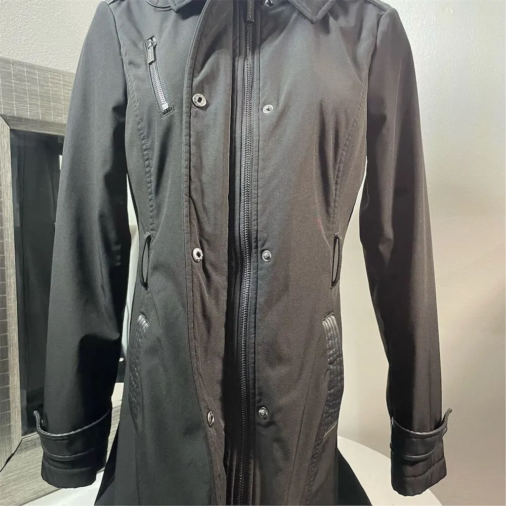 COPY - Michael Kors Women's Black Hooded Trench Coat Size S Long Sleeve - Image 8