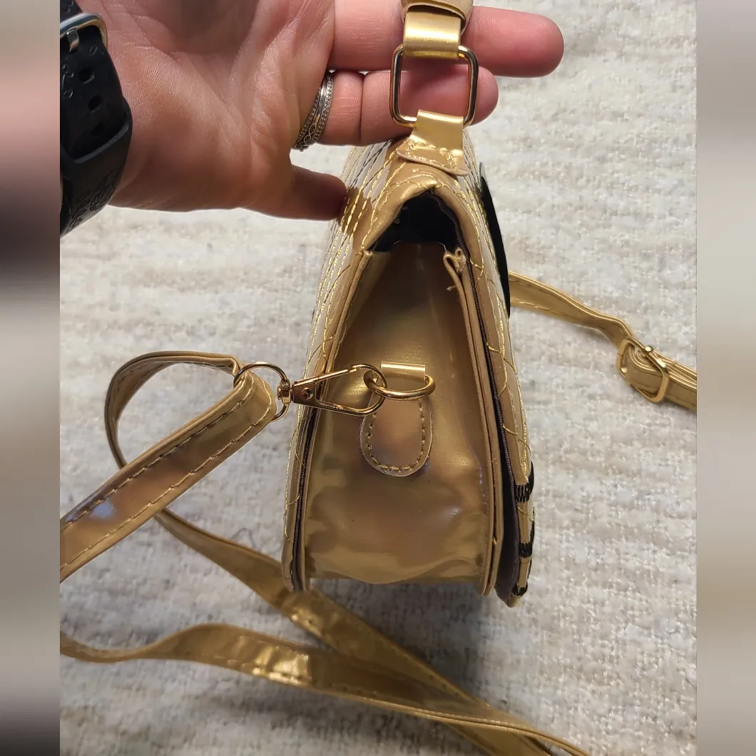 Gold Quilted Kitty Crossbody | What You Get When You Cross Versace & Sanrio - Image 5