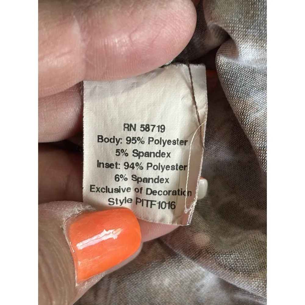 Notations Petite Cheetah Print Brown/Tan Short Sleeve Blouse Size PM‎ Gathered - Image 7