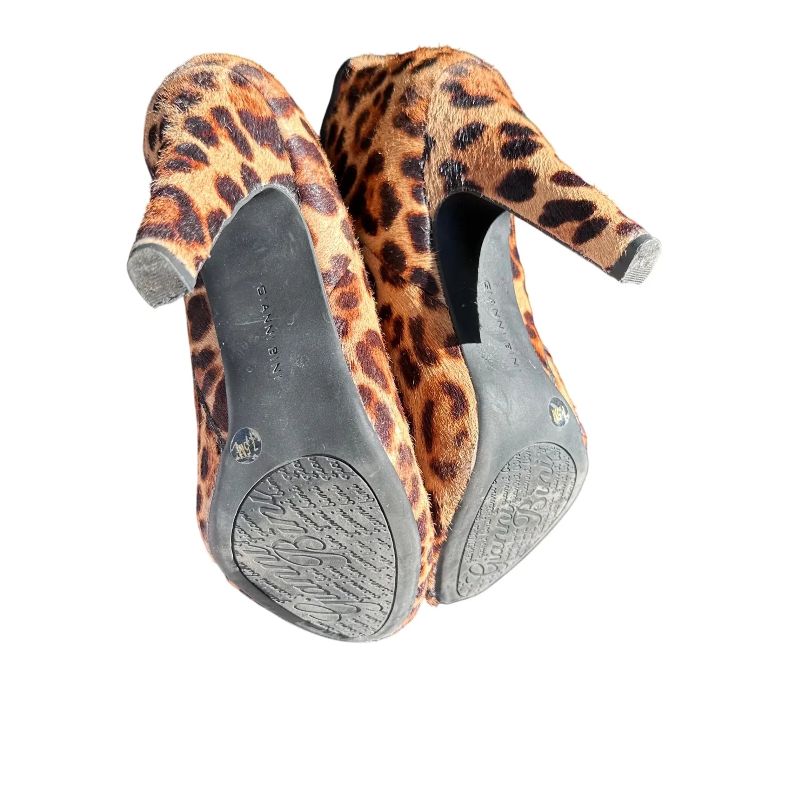 Gianni Bini Leopard Print‎ Pony Hair Leather Trim Heel Booties 7.5M - Image 7