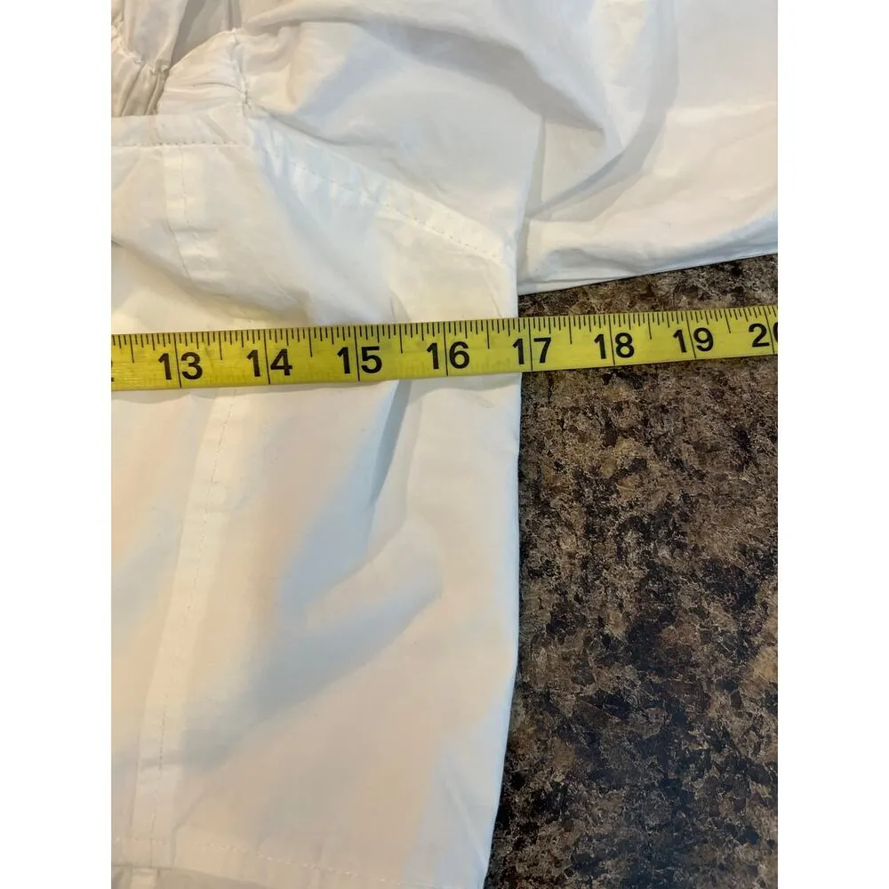 Ganni White Cotton Square Neck Poplin Button Front Shirt Size US 8/10 Ganni 40 - Image 10