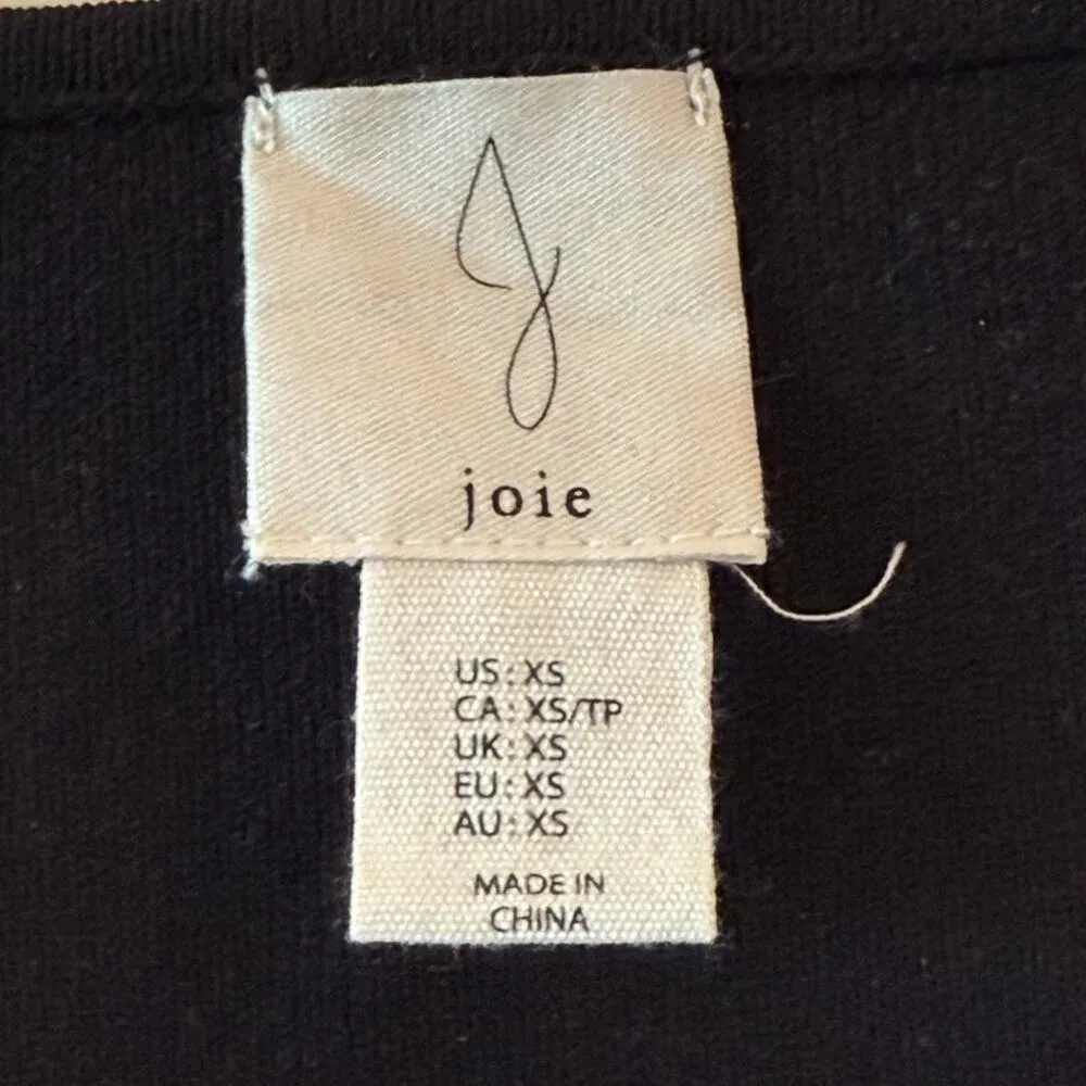 Joie Puff Sleeve Sheer Square Neck Semi Crop Top Black Women's Size XS - Image 3