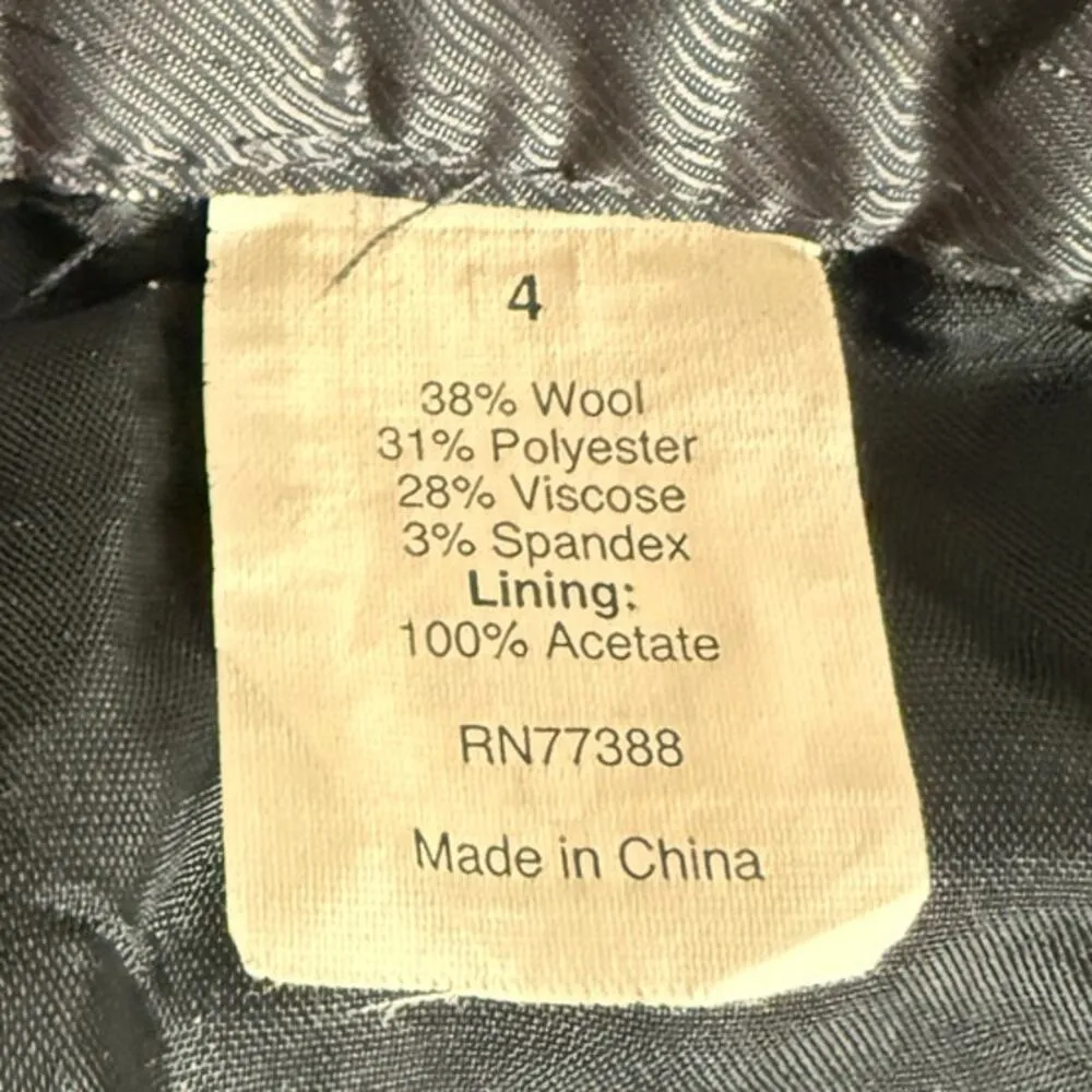 J. Crew Favorite Fit Mid Rise Straight Leg Wool Trousers 4 Gray Black Glen Plaid - Image 9