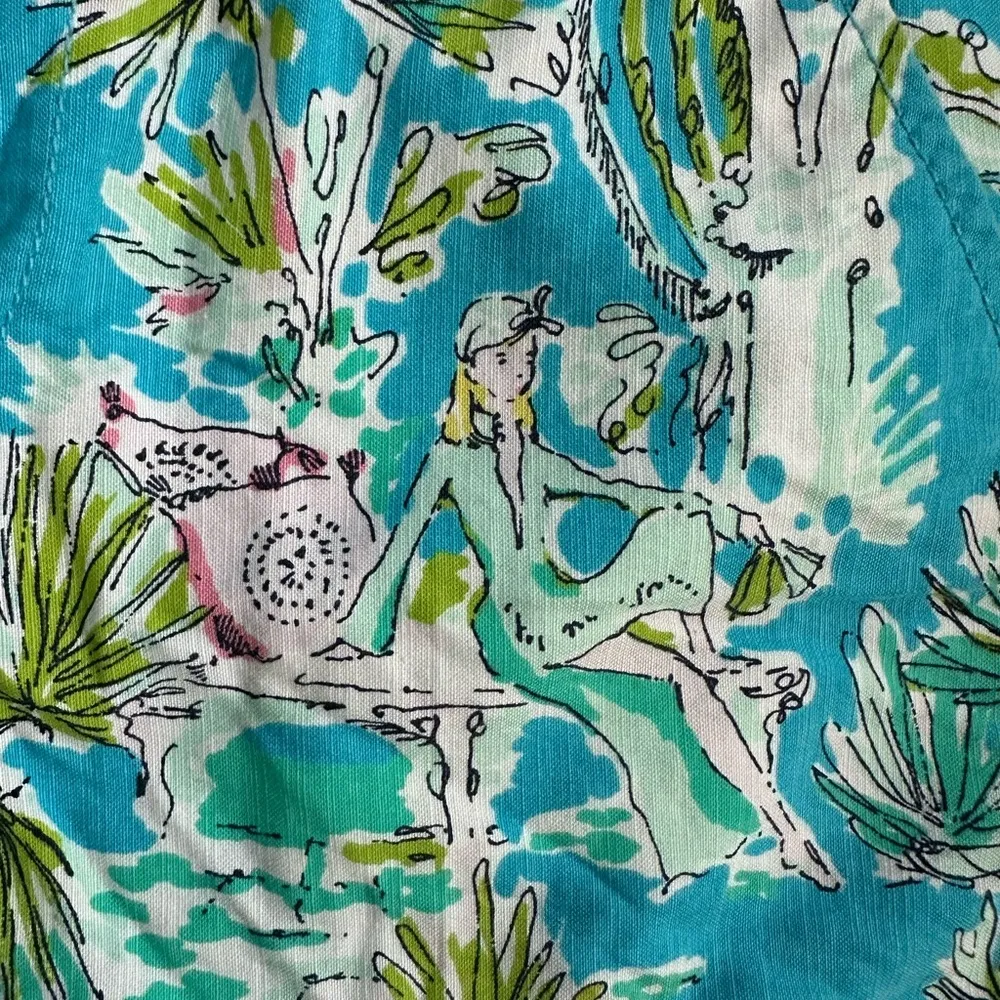 Lilly Pulitzer Originals Jungle Glam Toile Blue Pink Callahan Shorts Size 4 - Image 4